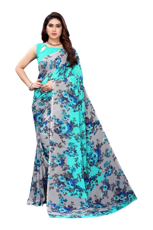 Fancy Georgette Printed Saree With blouse